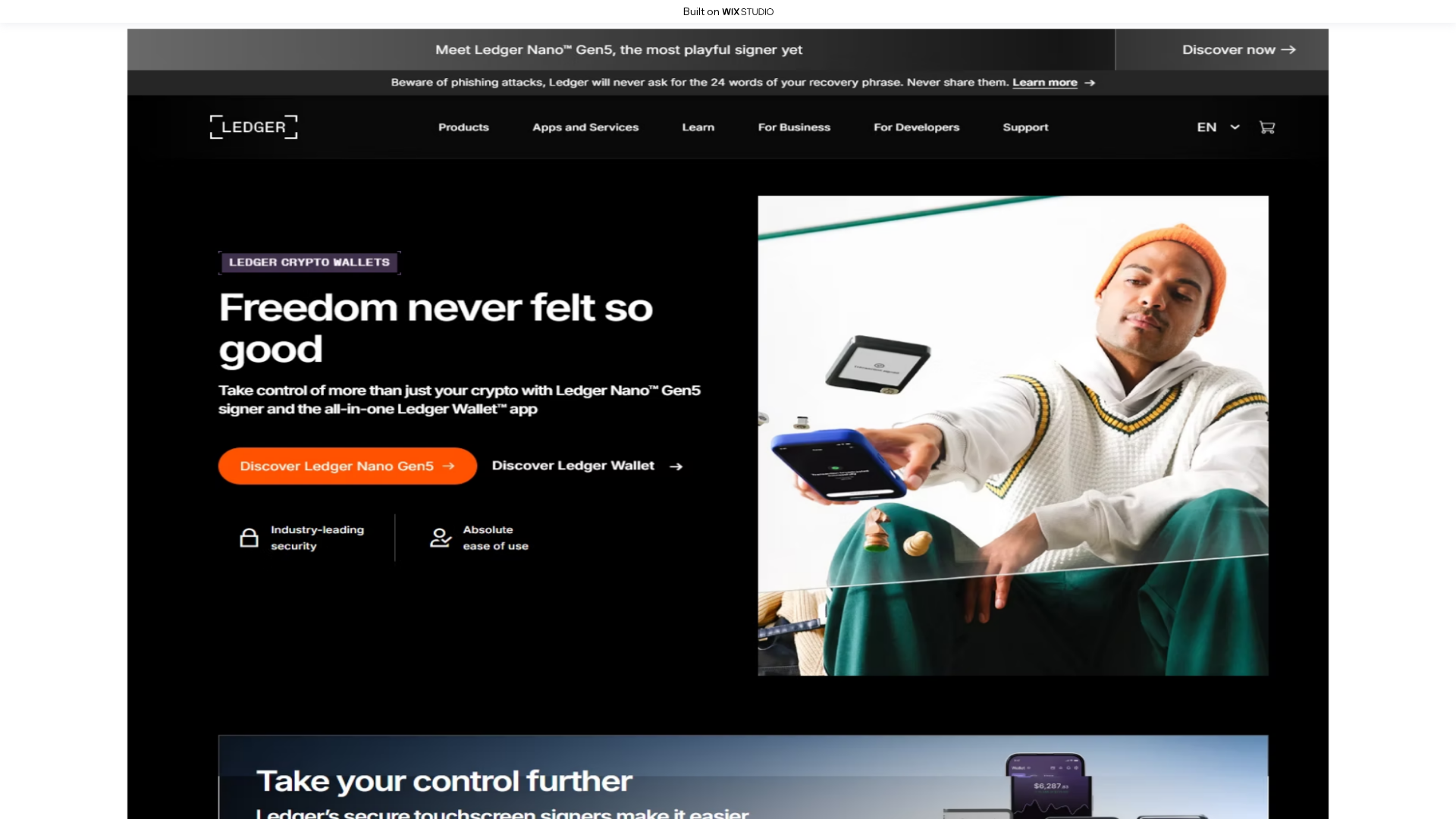Screenshot of home-liveapp-ledgors.wixstudio.com