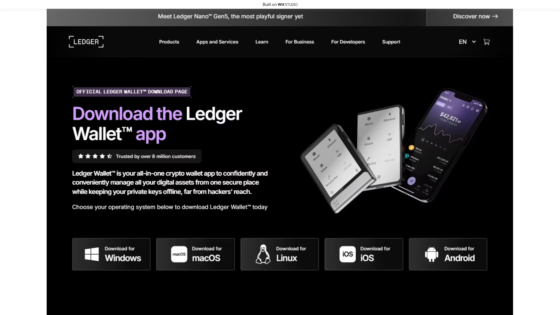 Screenshot of endesktop-ldger.wixstudio.com