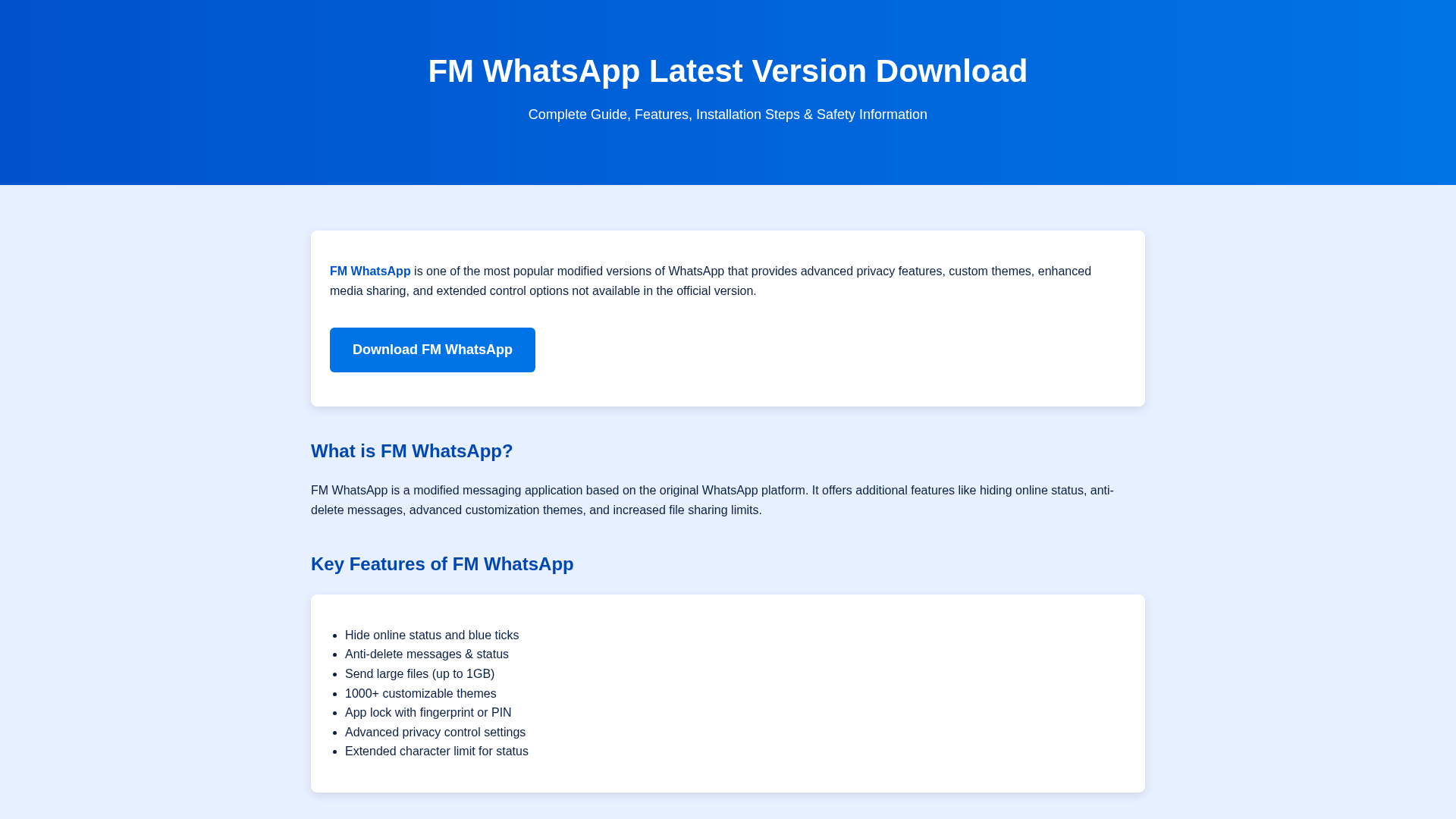 Screenshot of fmwhats.pages.dev