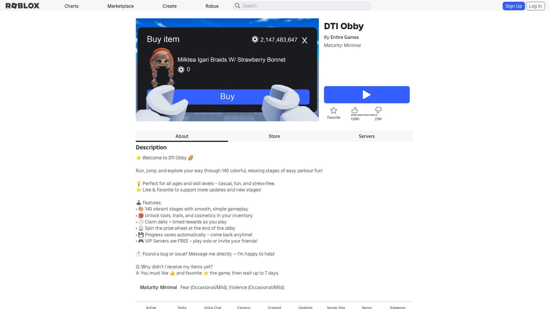Screenshot of www.roblox.com.bi