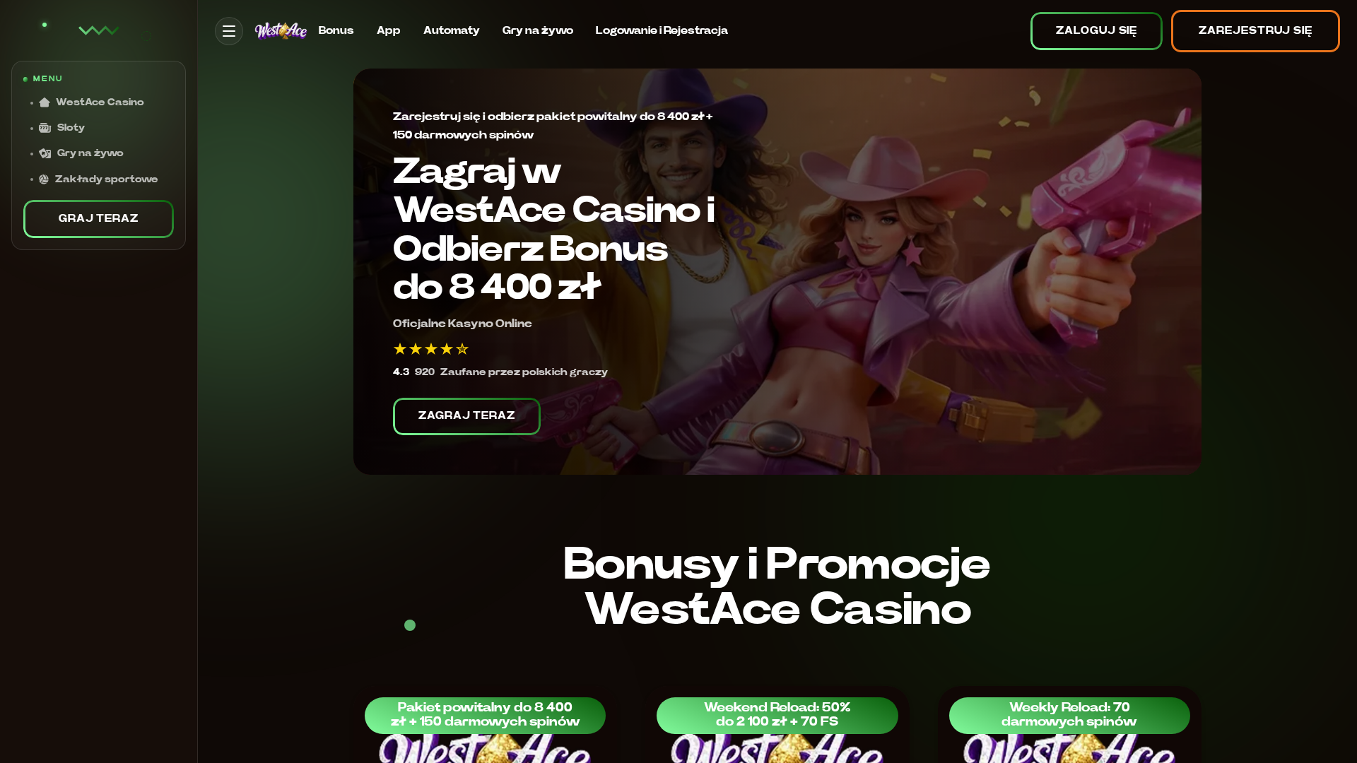 Screenshot of westacecasino-pl.com