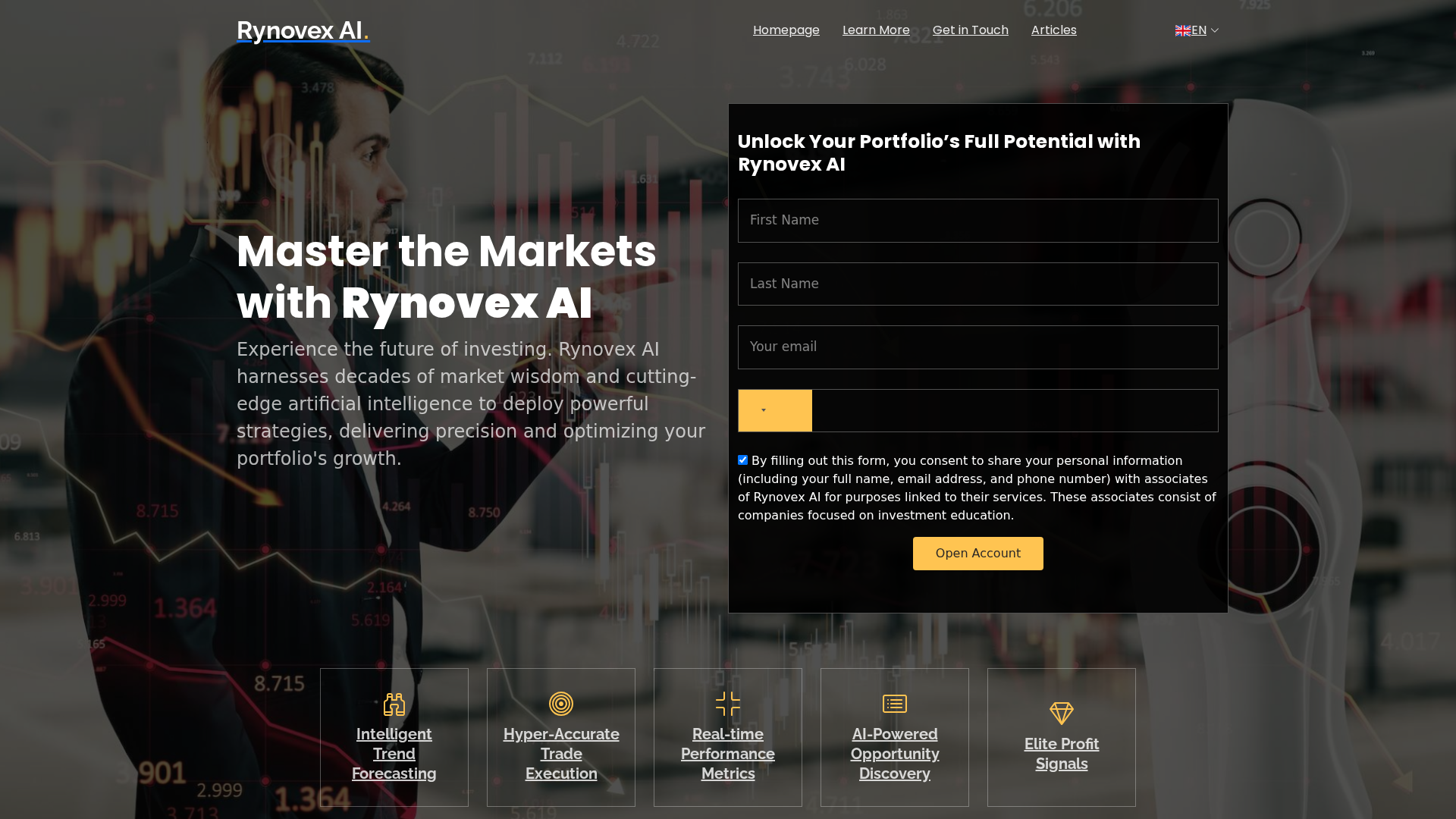 Screenshot of rynovex-ai.com