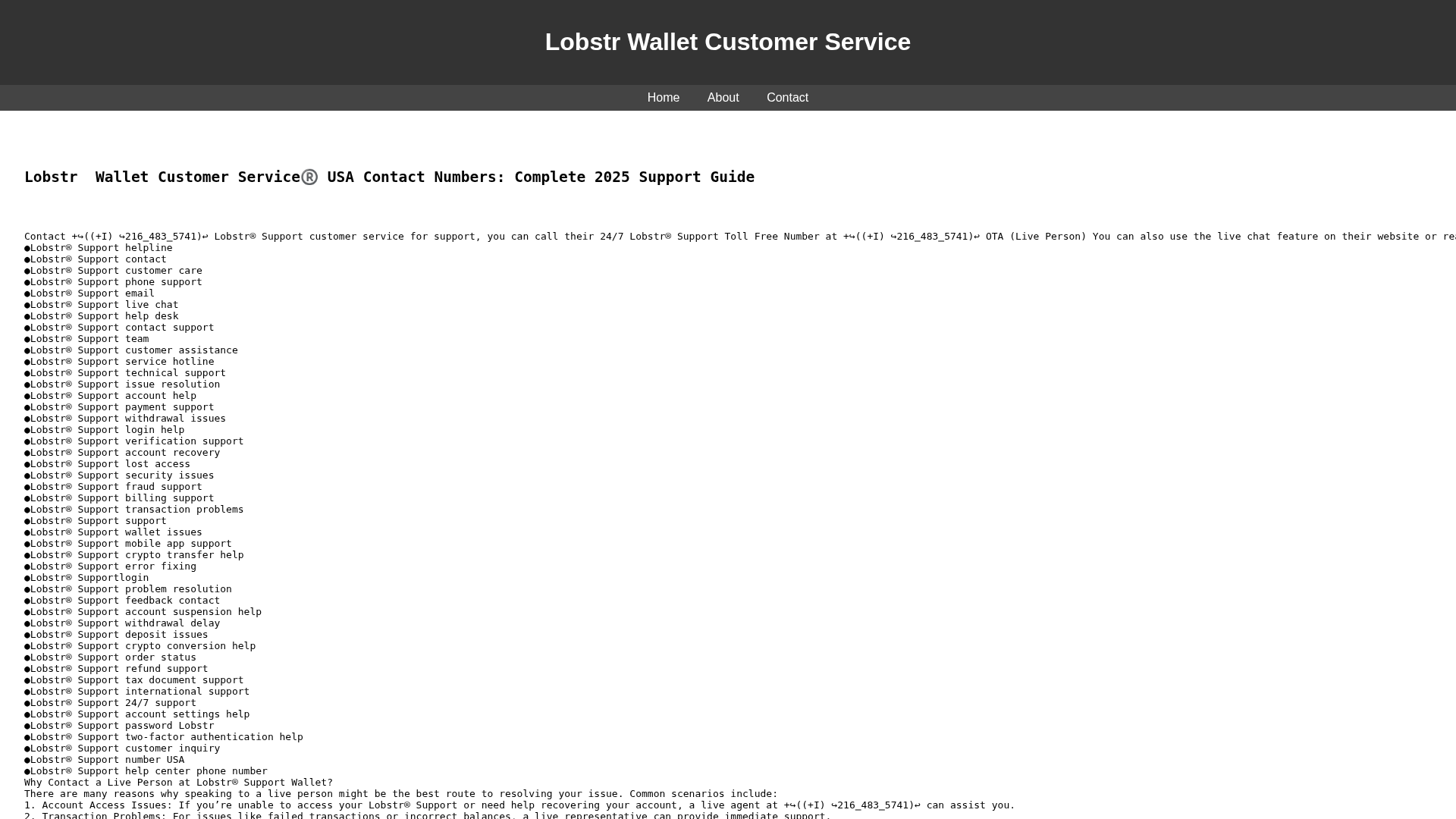 Screenshot of contact-lobstr-wallet-support-d6h.pages.dev